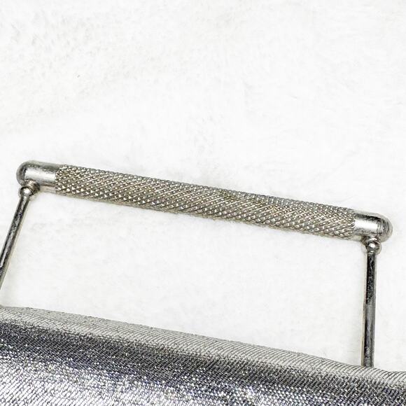 VINTAGE Silver Small Purse Clutch Fancy Evening Bag - Picture 3 of 11
